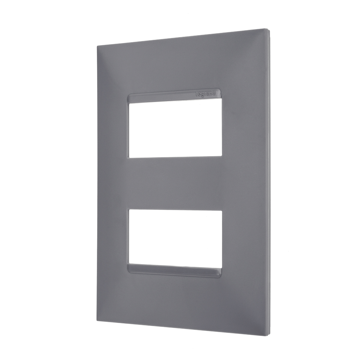 Placa Acabamento 2 Postos Separados Horizontal 4x2 Cinza - Pialplus+