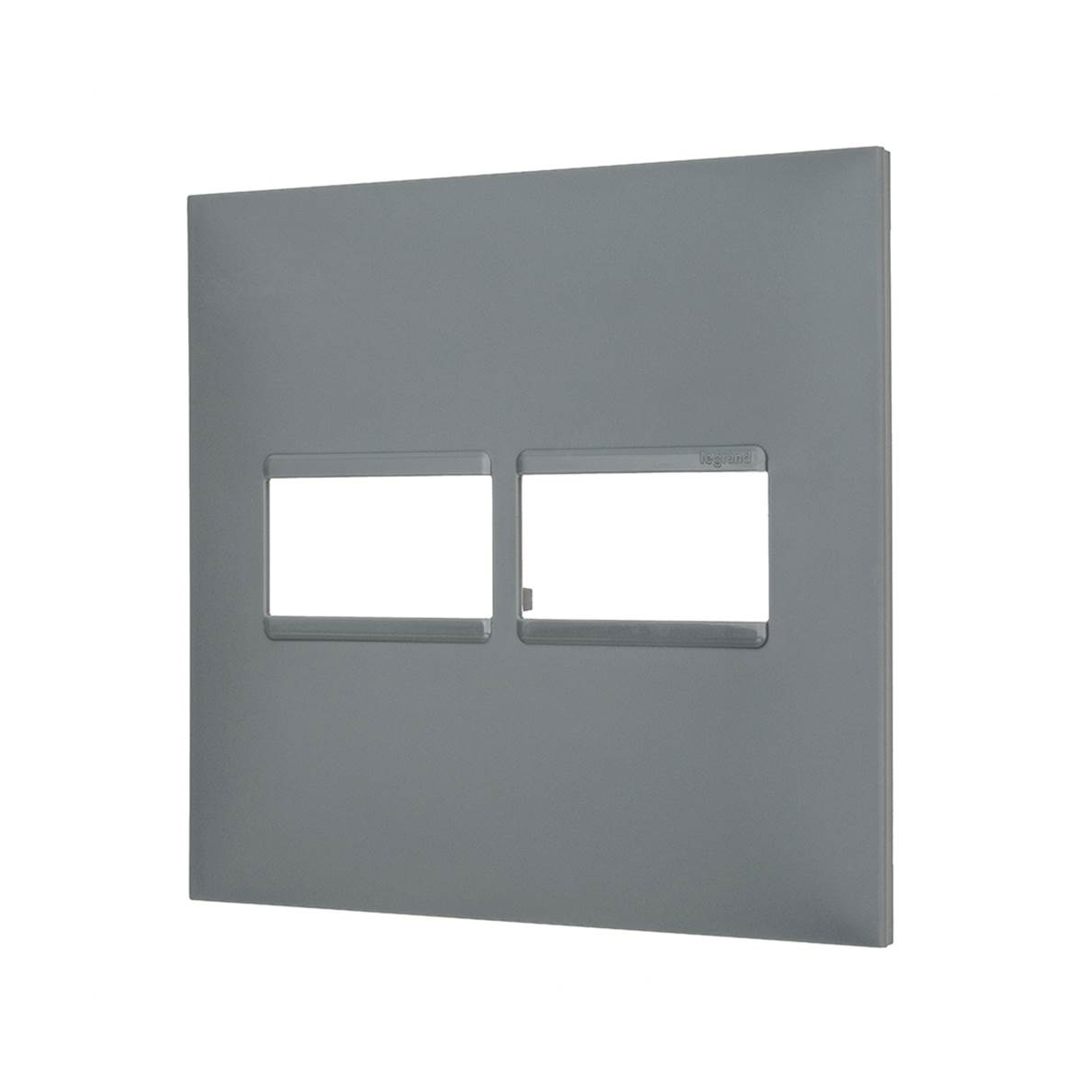 Placa Acabamento 2 Postos Horizontal 4x4 Cinza - Pialplus+