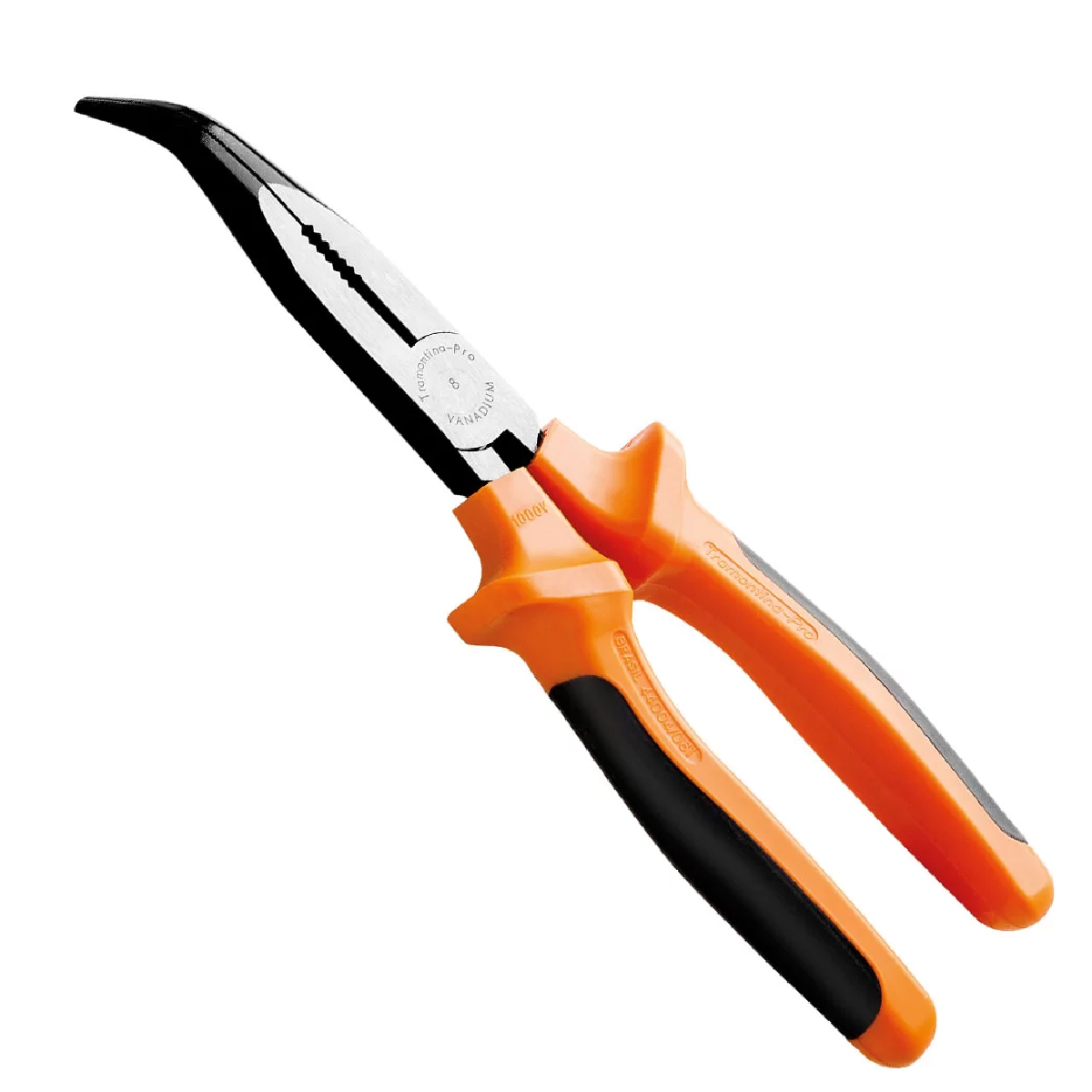 Alicate Bico Meia Cana Longo Curvo 8 Polegadas Isolado 1000V Preto/Laranja - Tramontina
