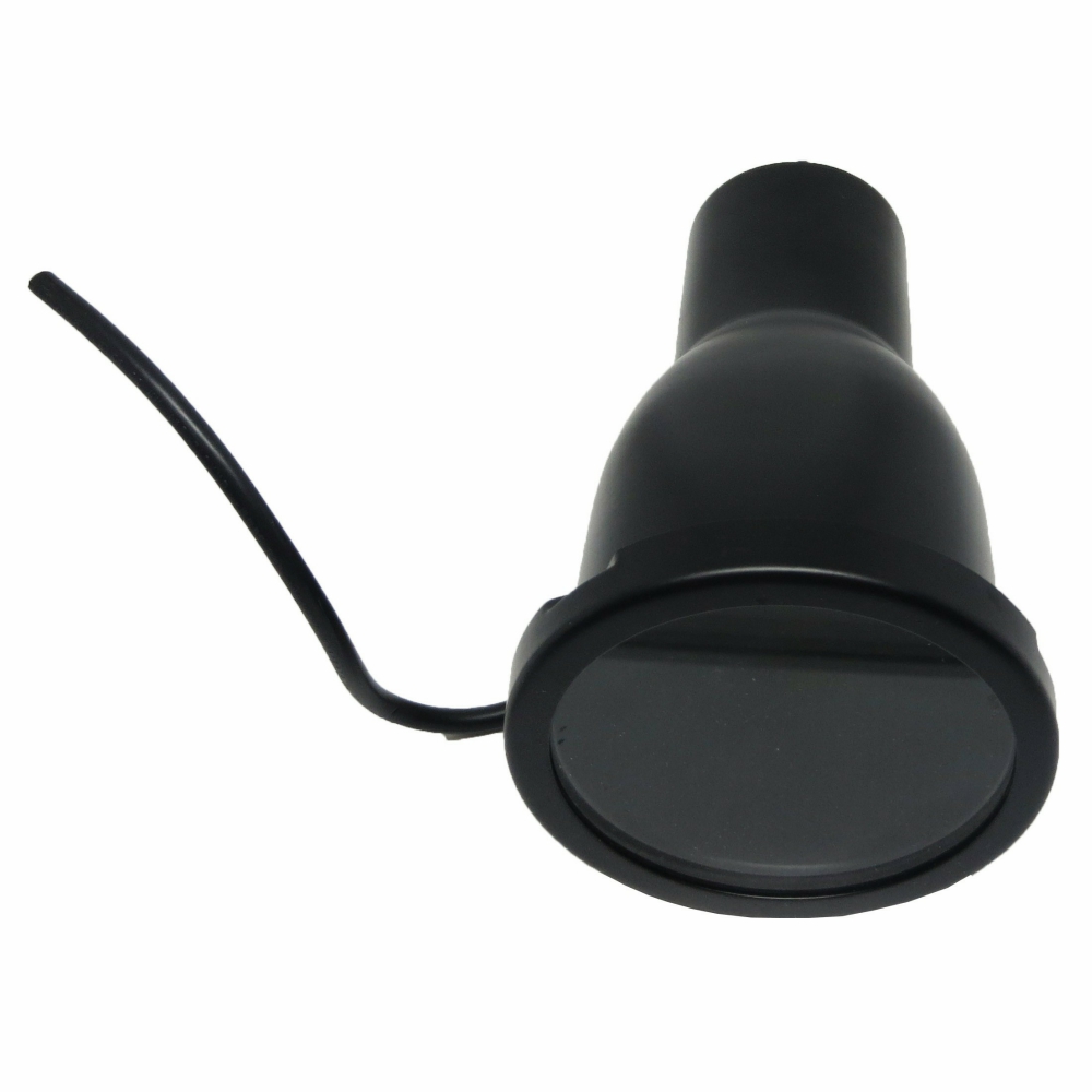 Luminária Espeto Jardim Redondo Preto Para Lâmpada Par30 E27 Difusor Vidro Transparente - Fm Lustre