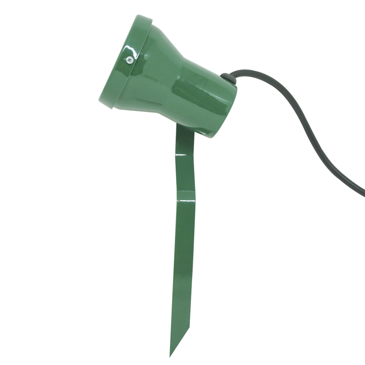 Luminária Espeto Jardim Redondo Verde Para Lâmpada Mr16 Gu10 Difusor Vidro Transparente - Fm Lustre