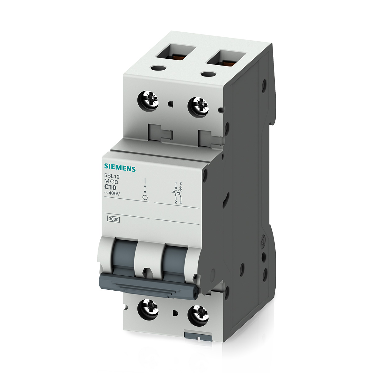 Disjuntor Mini Din Bipolar 10A Curva C 4,5Ka 220/380V 5SL12107MB - Siemens