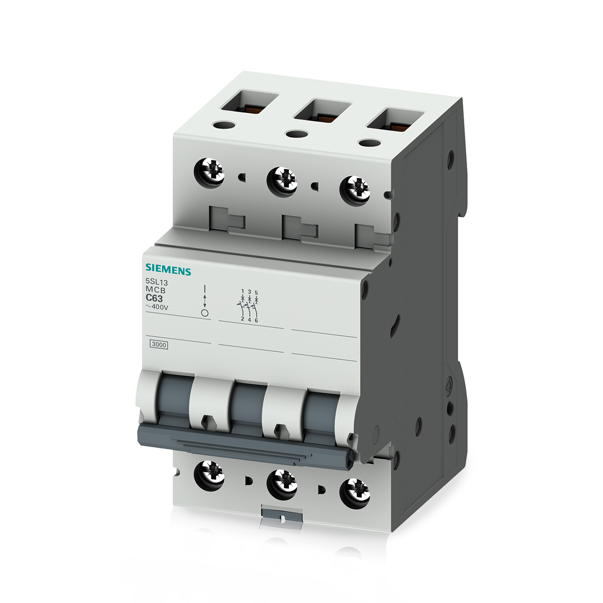 Disjuntor Mini Din Tripolar 80A Curva C 4,5Ka 220/380V 5SL13807MB - Siemens