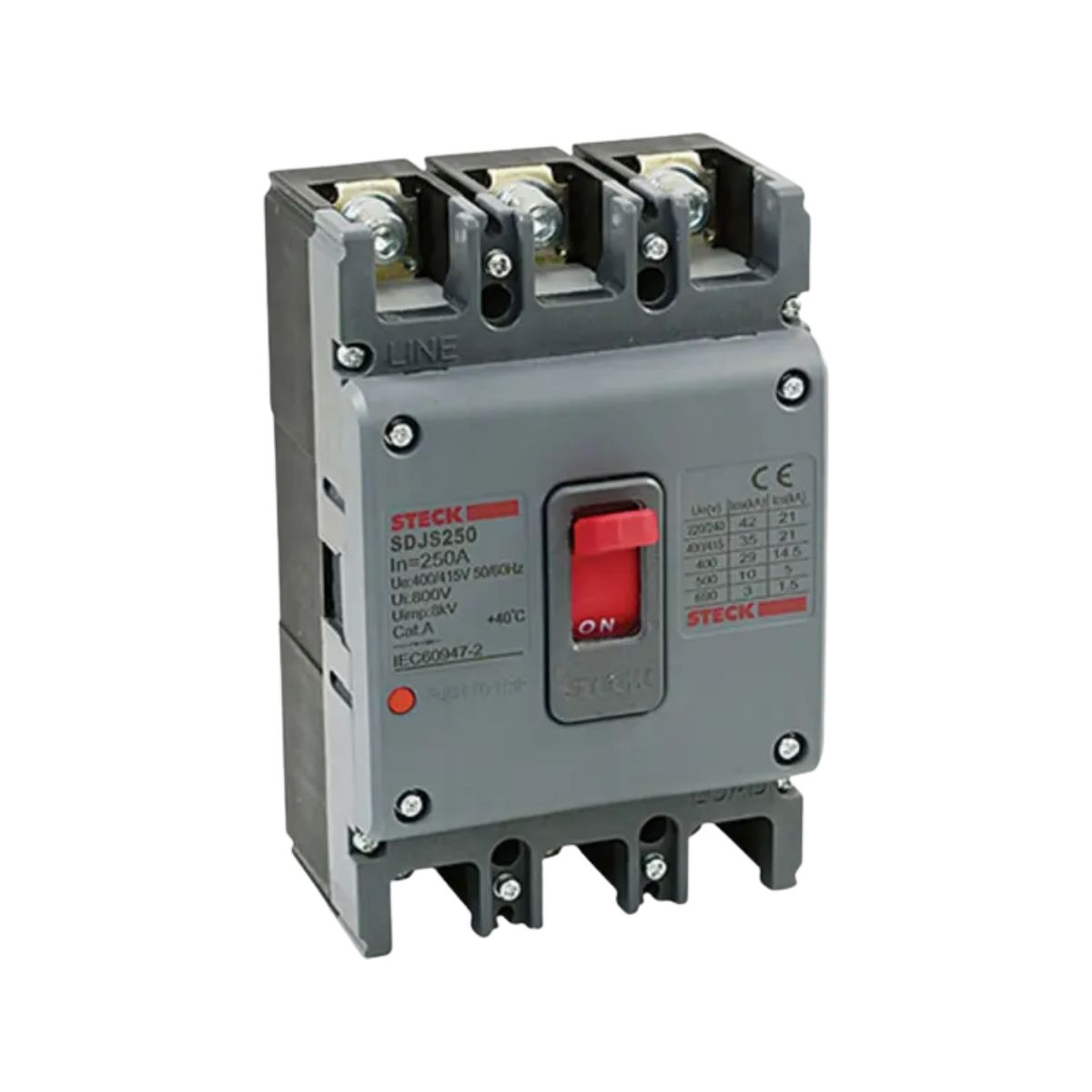 Disjuntor Caixa Moldada Tripolar 350A 50Ka 400/415V 50/60Hz - Steck