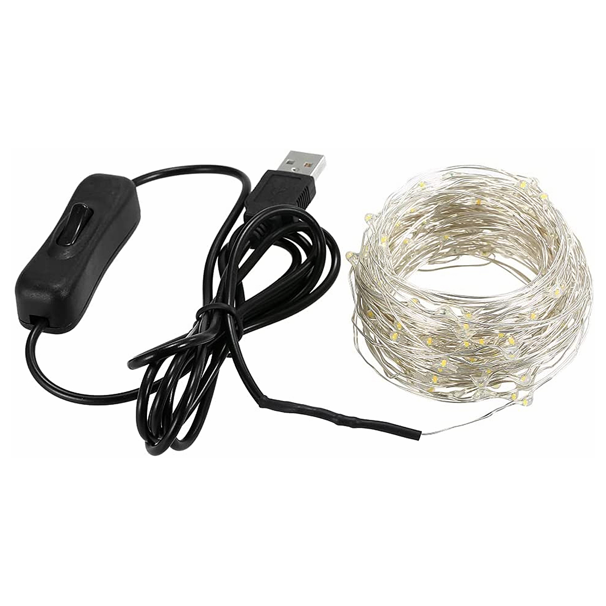 Cordão Fio De Fada Pisca Pisca Decorativo 12 Leds Colorido Arame 3,5m Usb S618010