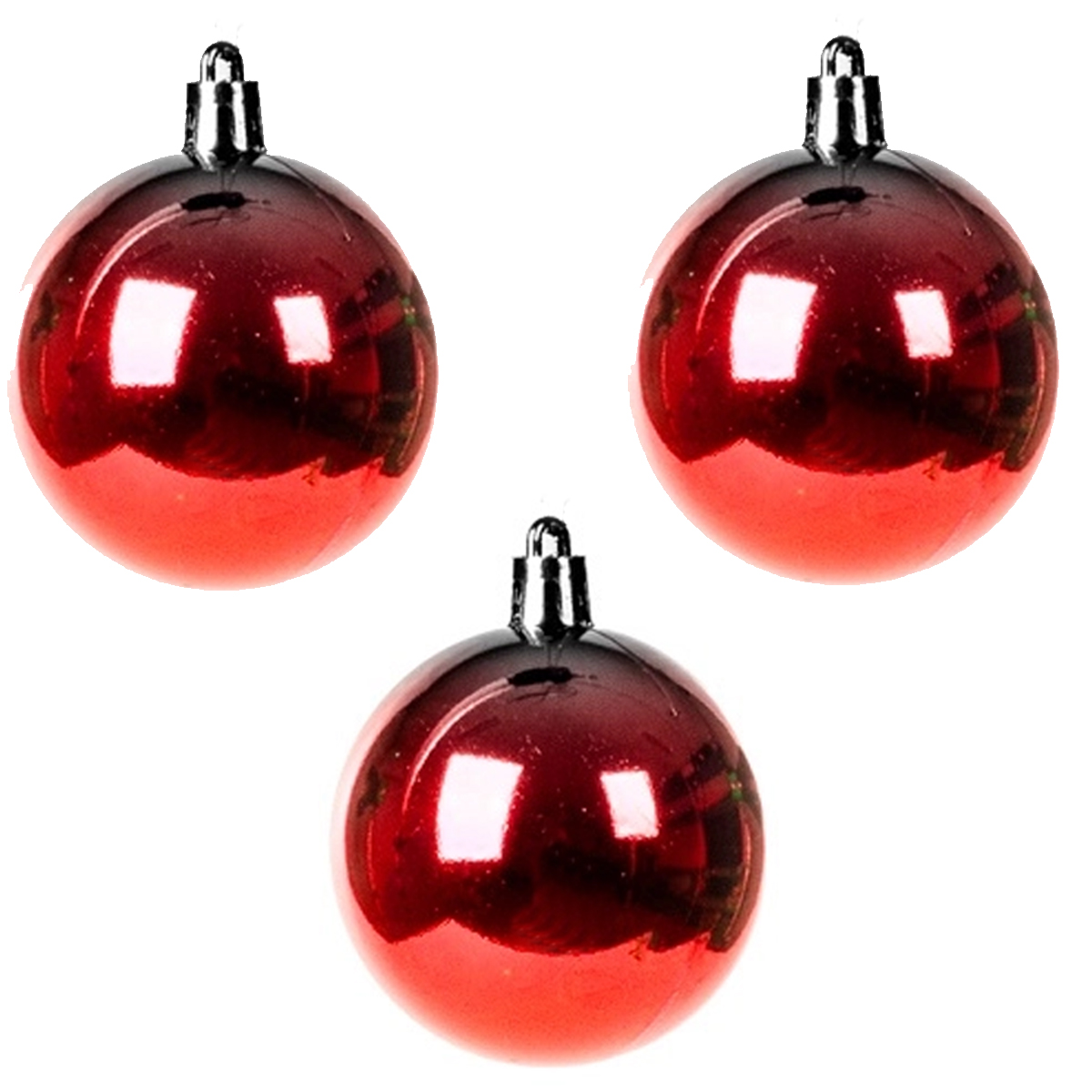 Bola Decorativa De Natal Lisa 6cm Embutir Com 3 Peças Sortida