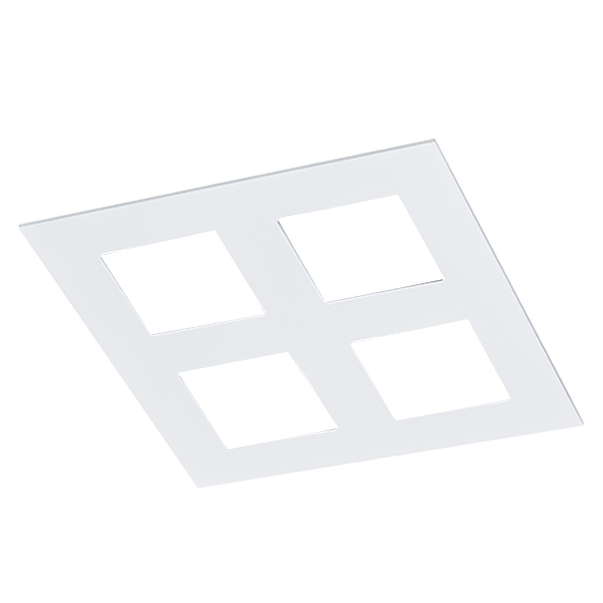 Luminária Spot Embutir Quadrado Branco Fosco Para Lâmpada Mr16 35W 4XGu10 Foco Direcionável - Bellaluce