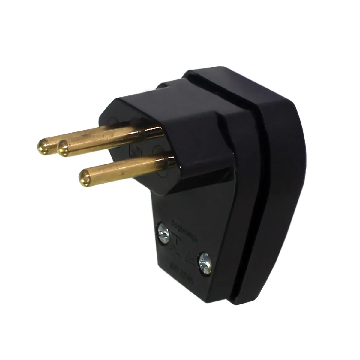 Plug Macho 20A 250V Preto Lateral Com Prensa Cabo 13302197 - WEG