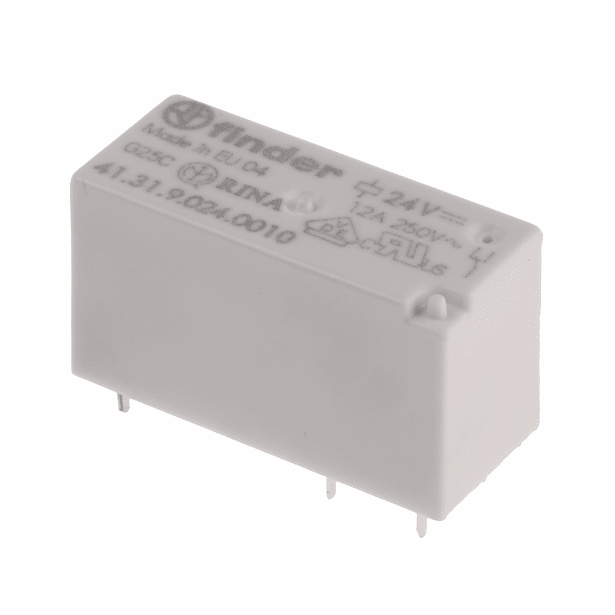 Relé Interface Mini 12A 24Vcc 1 Contato Reversível Circuito Impresso Série 41 - Finder