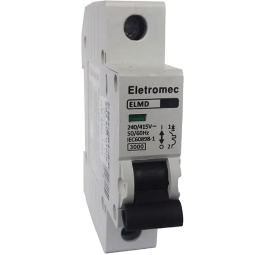 Disjuntor Mini Din Unipolar 16A Curva C 3Ka 230/400V ELMD-1C16 - Eletromec