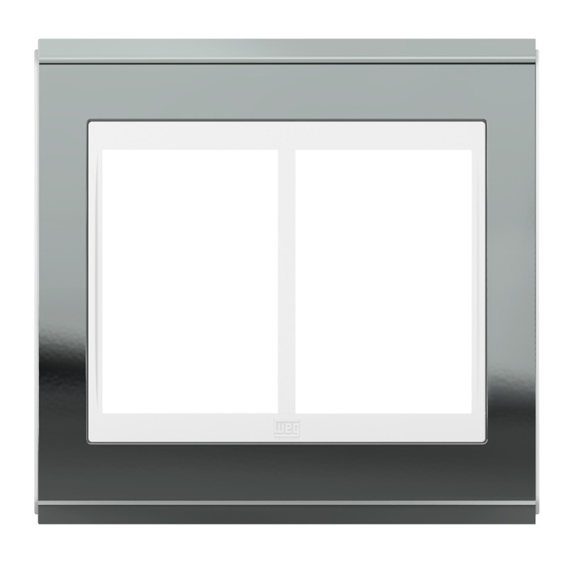 Placa Acabamento 6 Postos 4X4 Refinatto Concept Branco Titanio - WEG