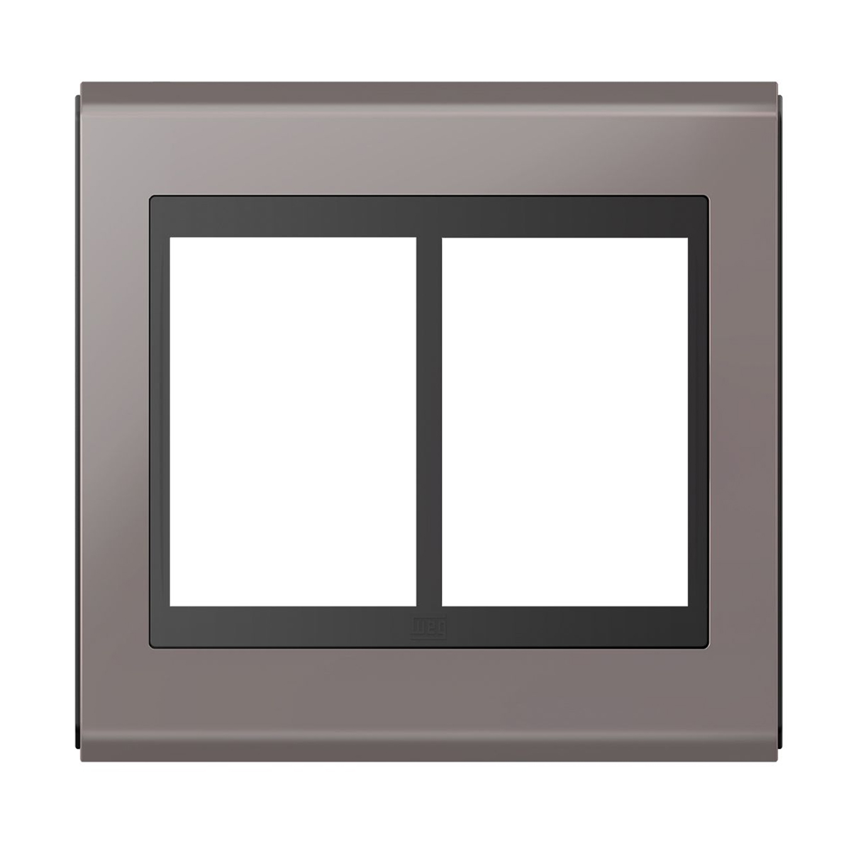 Placa Acabamento 4X4 6 Módulos 3+3 Postos Preto/Champagne Refinatto Concept 13978612 - WEG