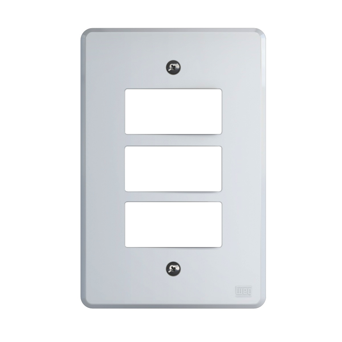 Placa Acabamento 3 Postos Horizontal 4X2 Equille Branco - WEG