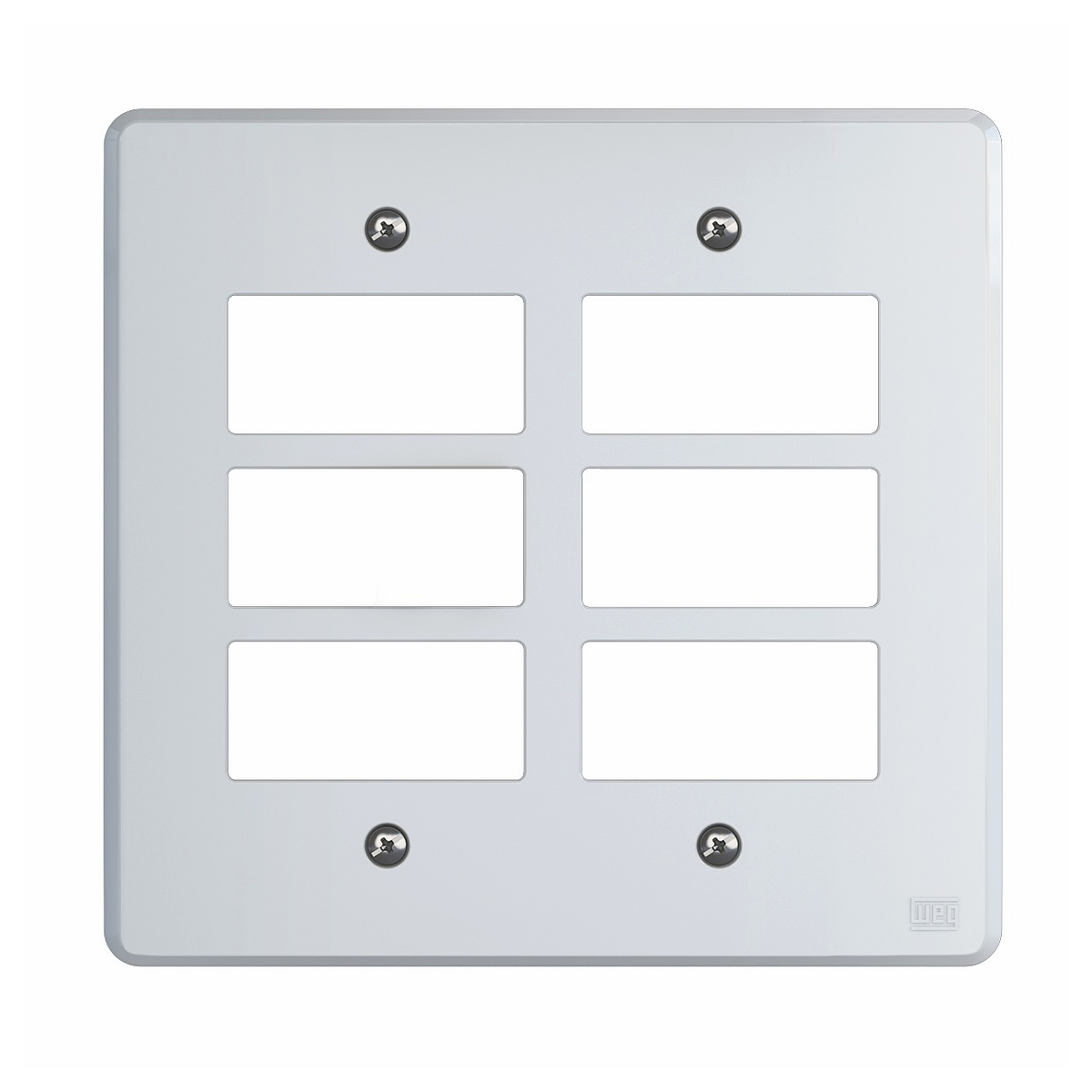 Placa Acabamento 4X4 6 Módulos 3+3 Postos Separados Branco Equille 14234204 - WEG