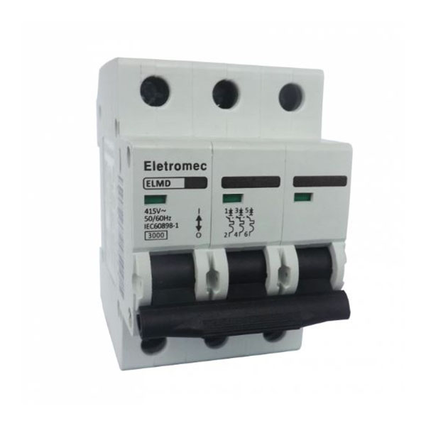 Disjuntor Mini Din Tripolar 32A Curva C 3Ka 400/440V ELMD-3C32 - Eletromec