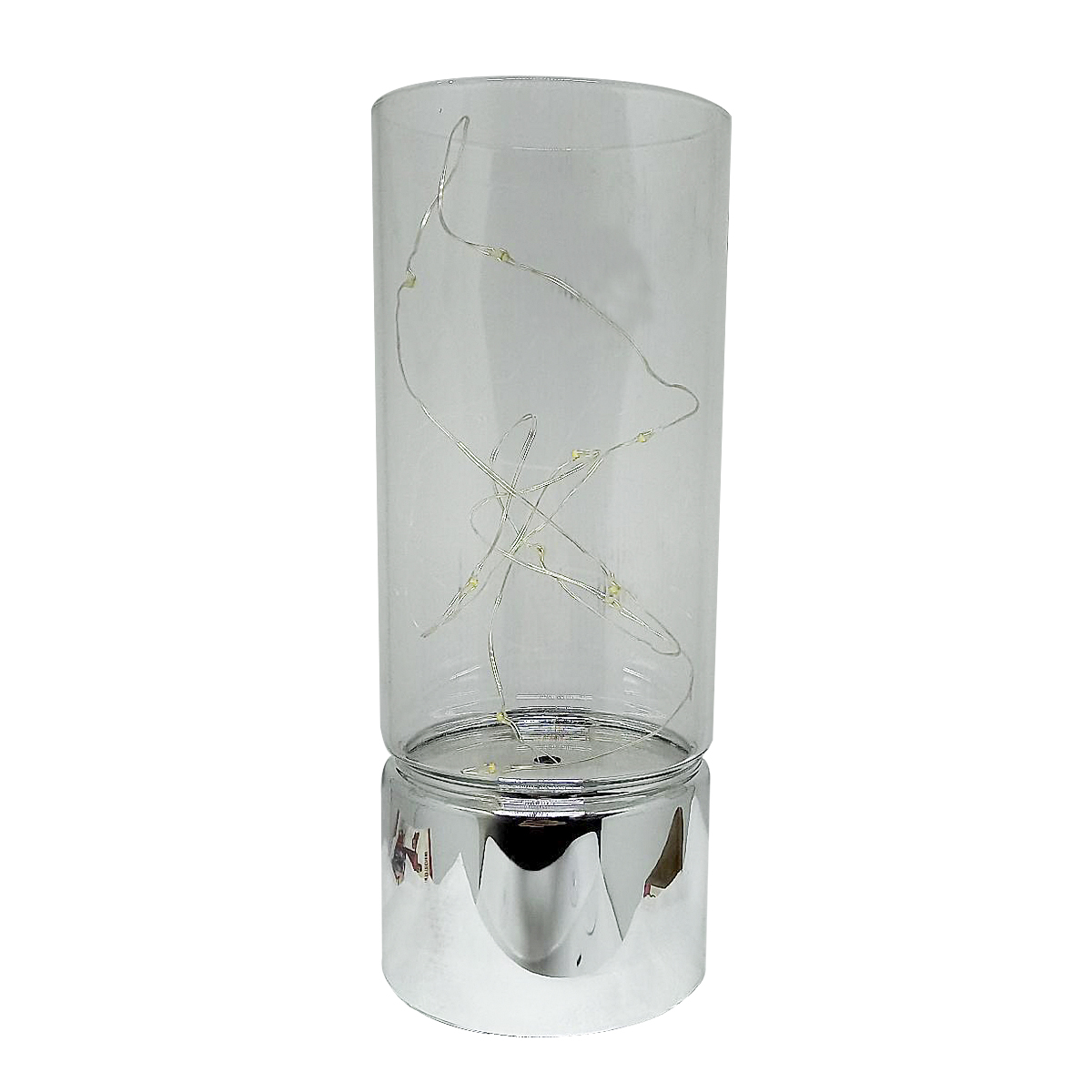 Luminária Decorativa Castiçal De Vidro Transparente Com 10 Leds