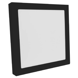 Luminária Painel Led Sobrepor Quadrado Preto 25W Bivolt 5700K Luz do Dia 1850lm - Saveenergy
