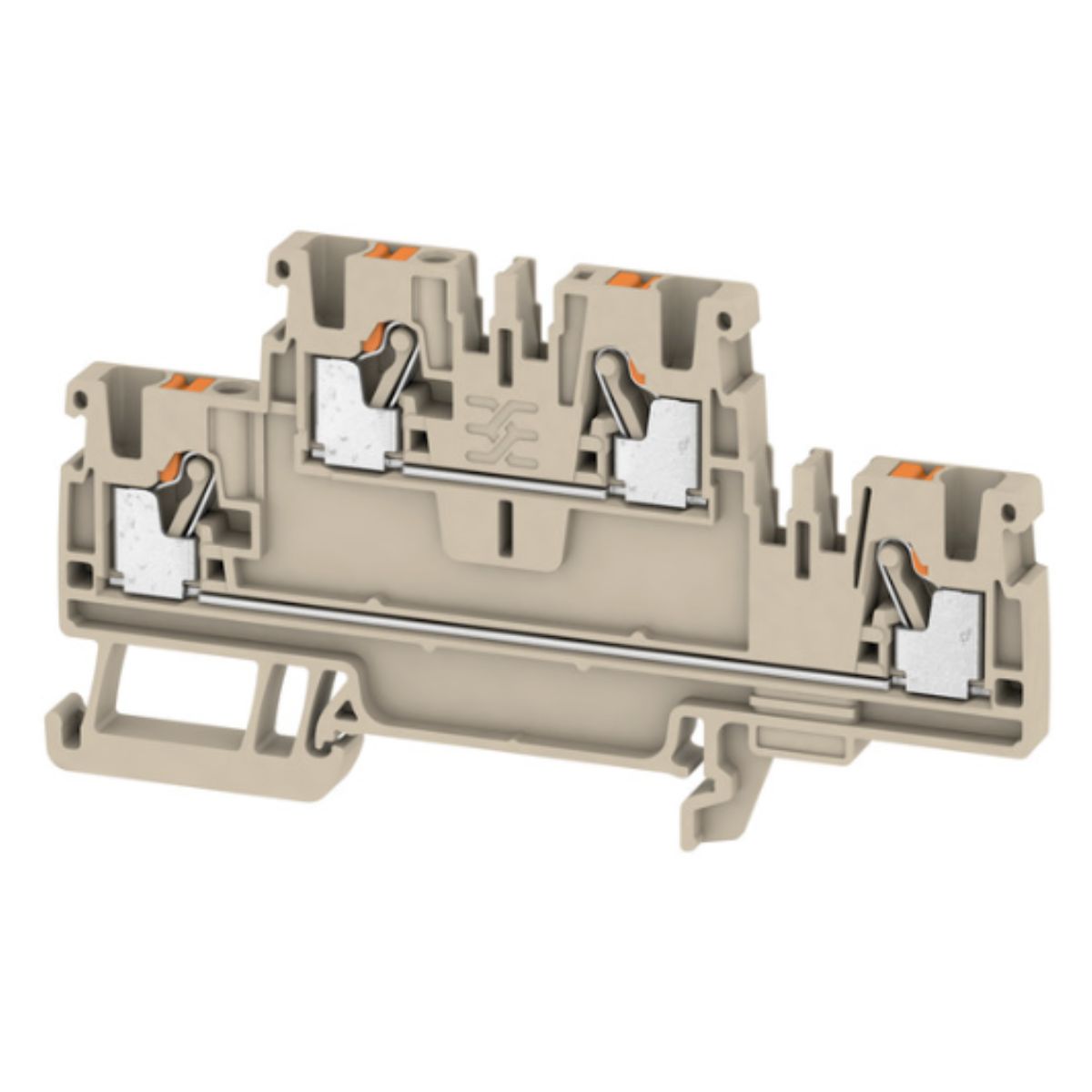 Conector Borne Passagem Duplo 4 Conexões 2,50mm 800V Bege - Conexel