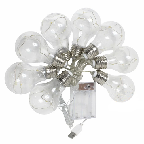 Cordão Lâmpadas Decorativas Pisca-Pisca 8 Unidade 40 Leds Pilha + Usb