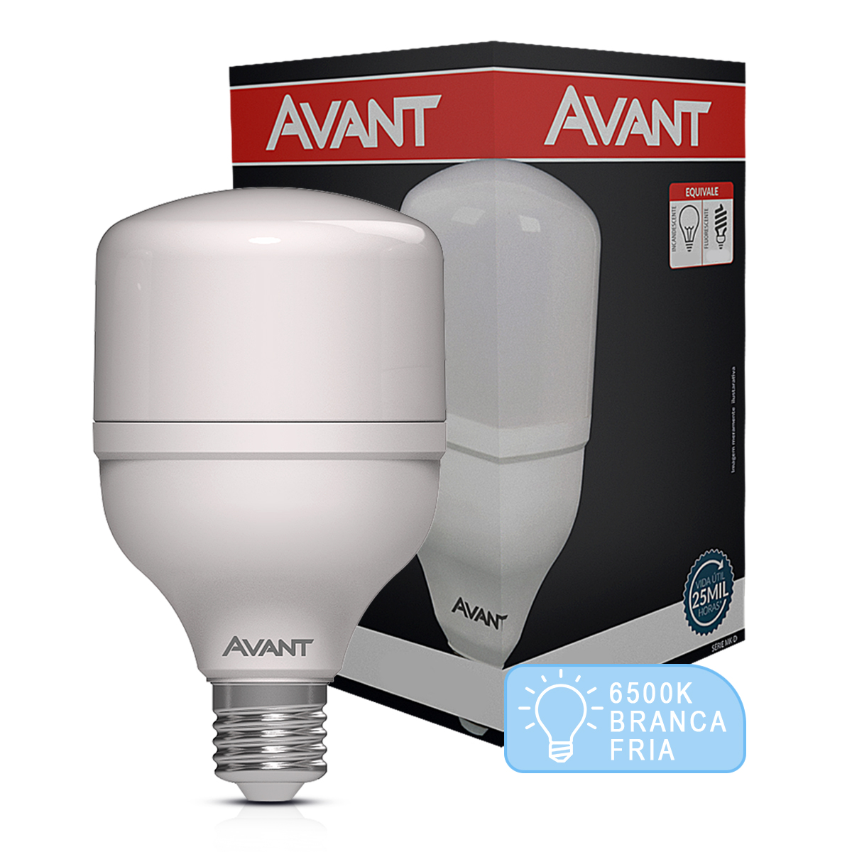 Lâmpada Led Bulbo Alta Potência T256 100W Bivolt E40 6500K Luz Branca - Avant