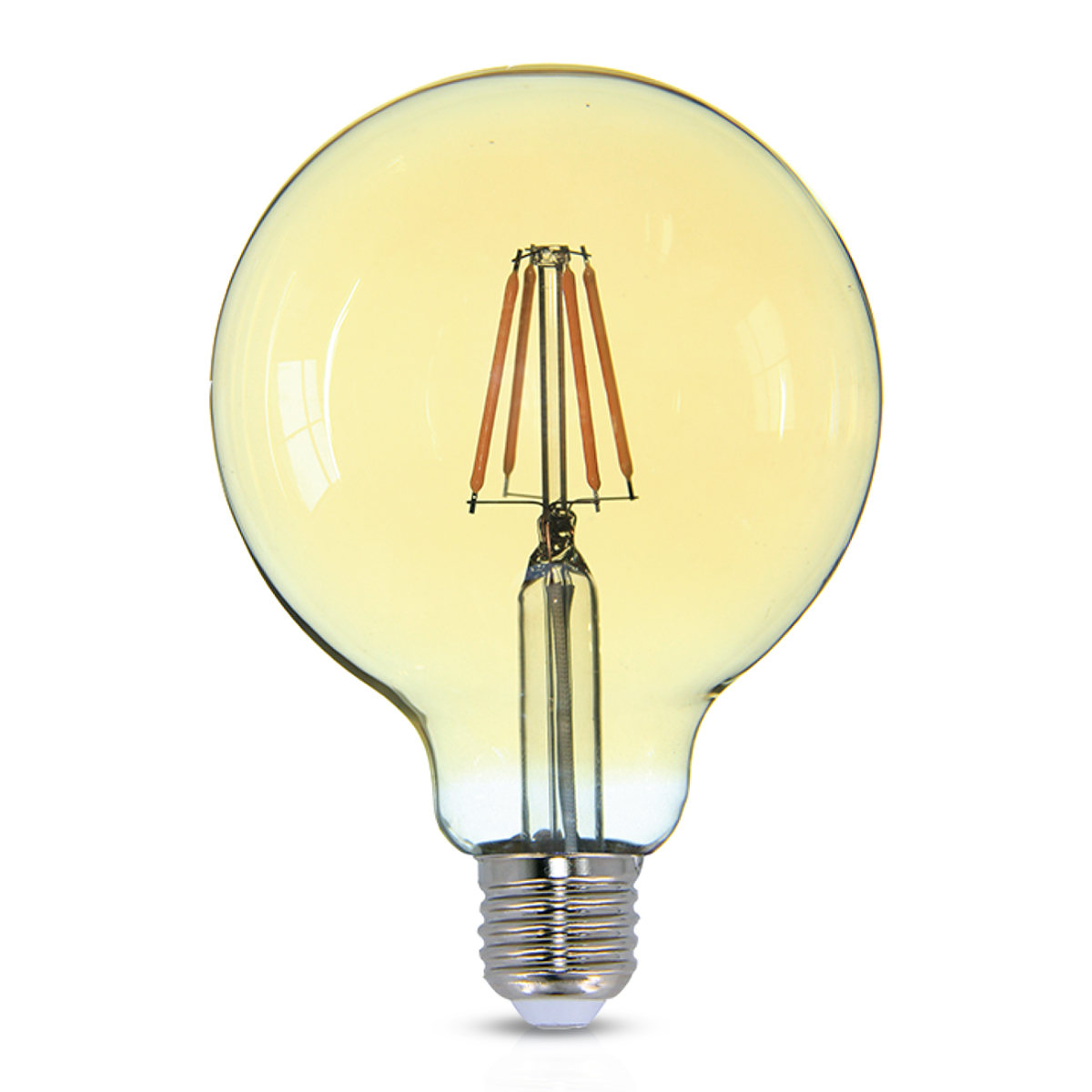 Lâmpada Led Filamento Globo G80 4W Bivolt E27 2400K Luz Amarela - Ourolux