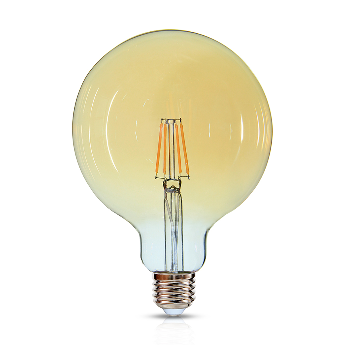 Lâmpada Led Filamento Globo G125 4W Bivolt E27 2400K Luz Amarela - Ourolux