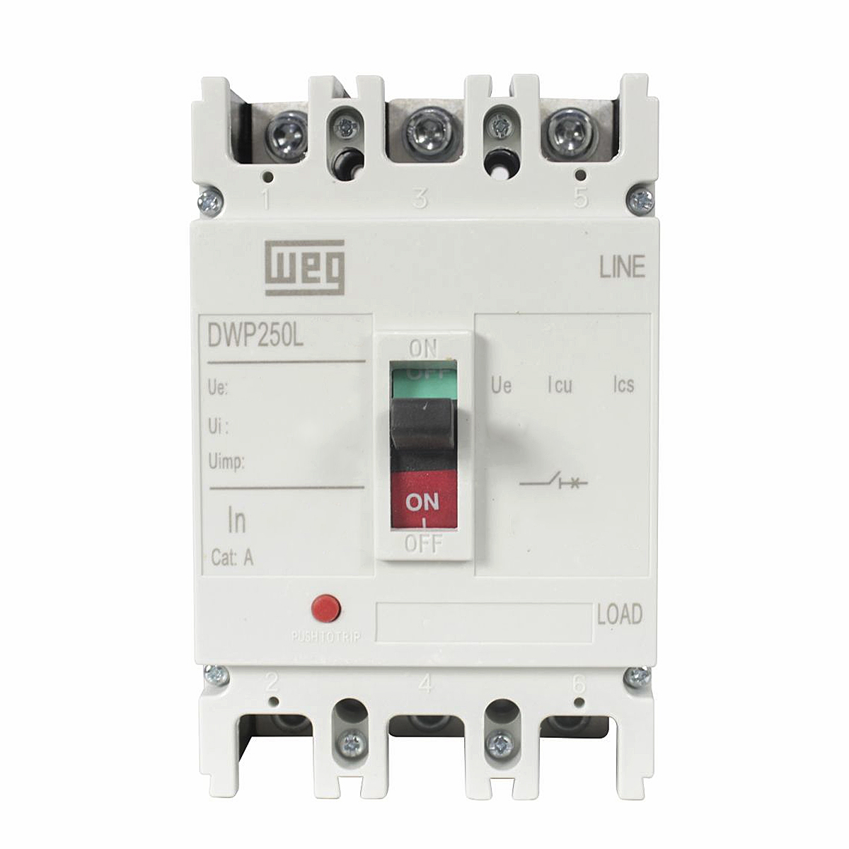 Disjuntor Caixa Moldada Tripolar 200A 20Ka 380/400V DWP250L-200-3 - WEG