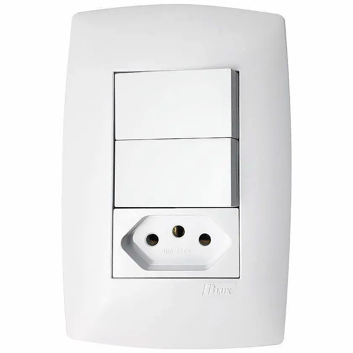 Conjunto 2 Interruptores Simples + 1 Tomada 20A 4X2 Home Branco - Blux