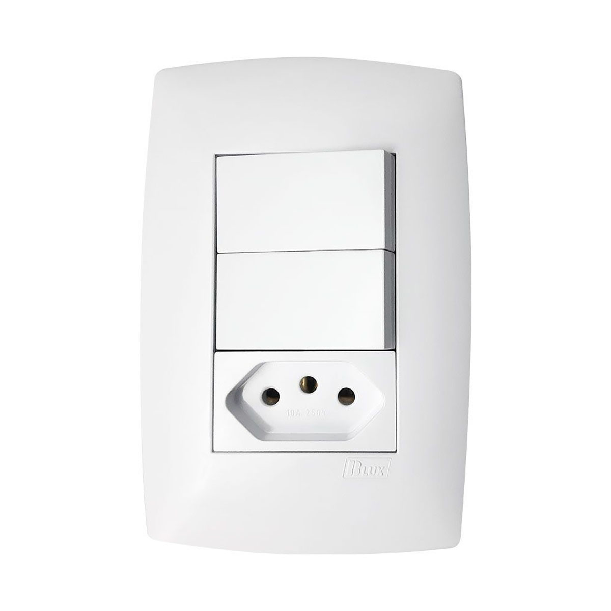 Conjunto 2 Interruptores Paralelo + 1 Tomada 20A 4X2 Home Branco - Blux