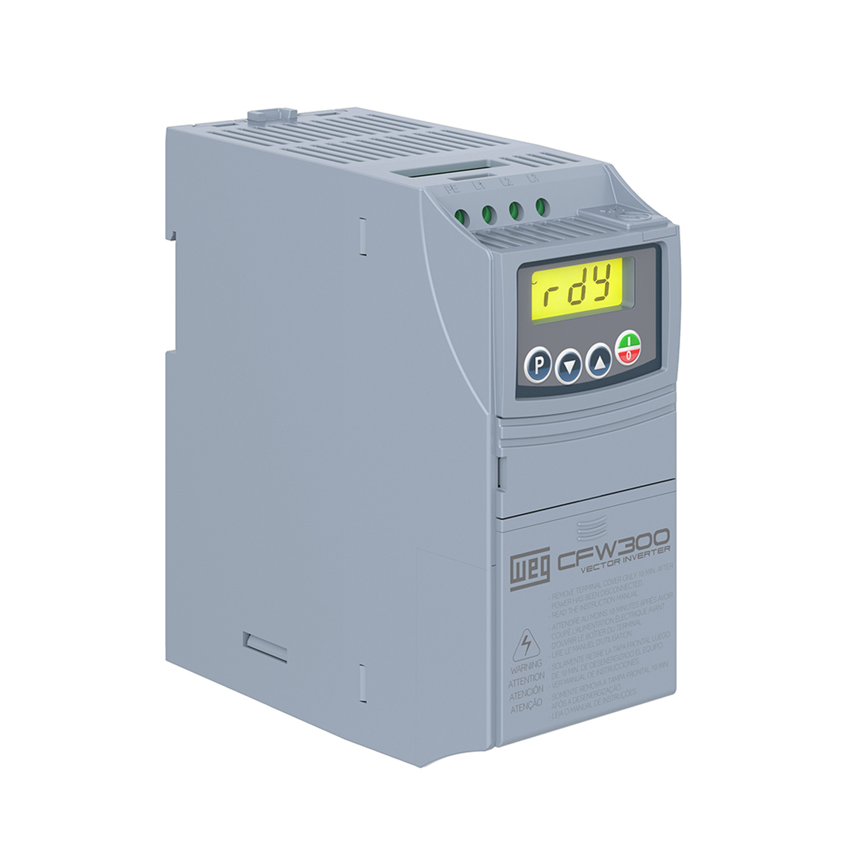 Inversor Frequência Trifásico 380-480V 50/60Hz 1,8A 0,75Kw CFW300A01P8T4NB20 - WEG