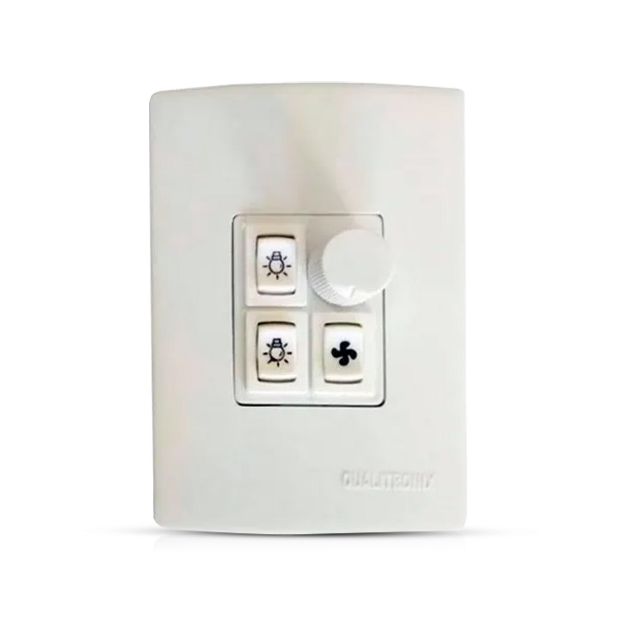 Variador Rotativo Para Ventilador 150W Bivolt Branco Para 2 Lâmpada 4X2 - Qualitronix