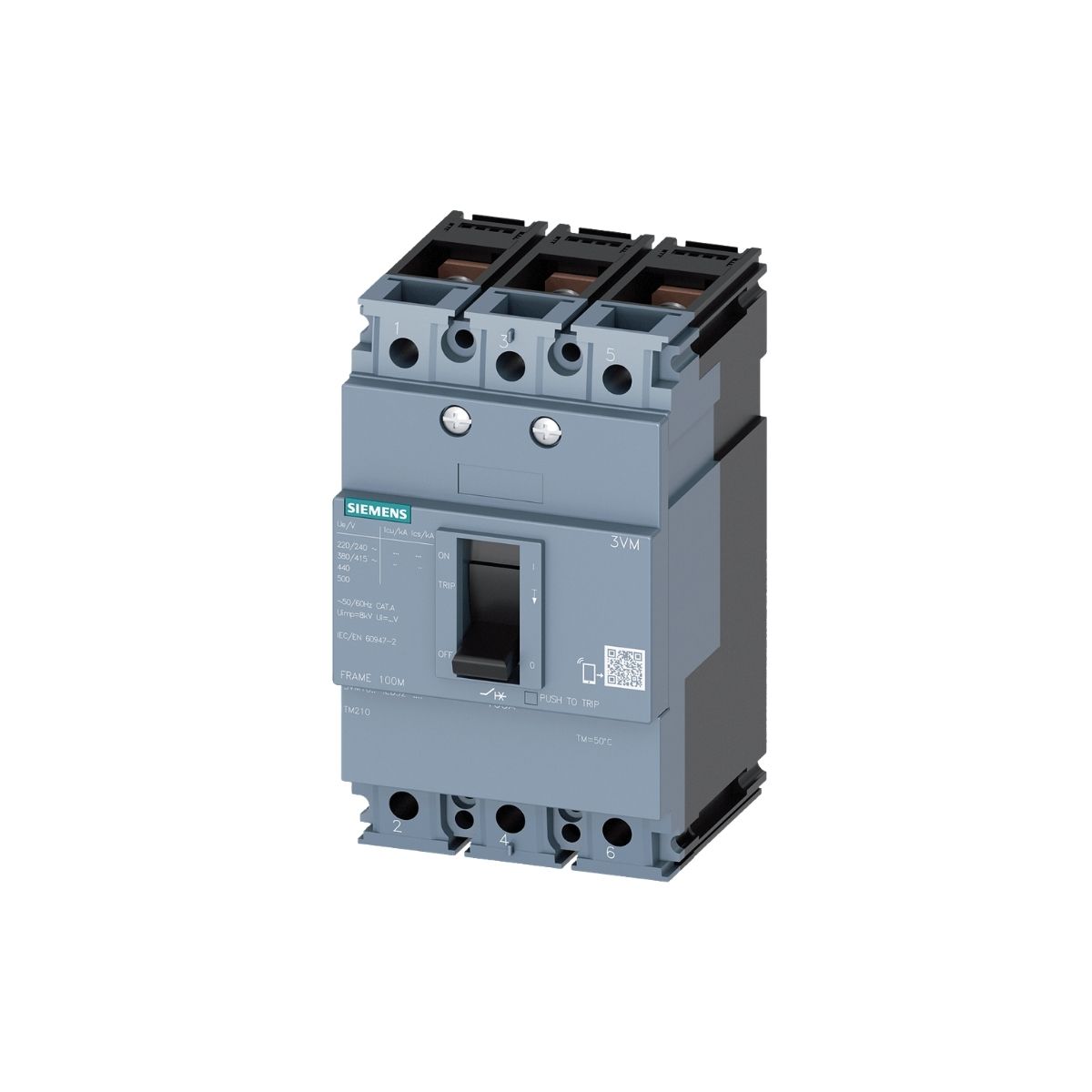 Disjuntor Caixa Moldada Tripolar 80A 36Ka 380V 50/60Hz - Siemens