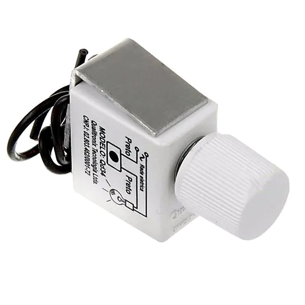 Módulo Variador Universal Dimmer Rotativo 1 Módulo 400/600W Bivolt Branco Embutir Qd34 - Qualitronix