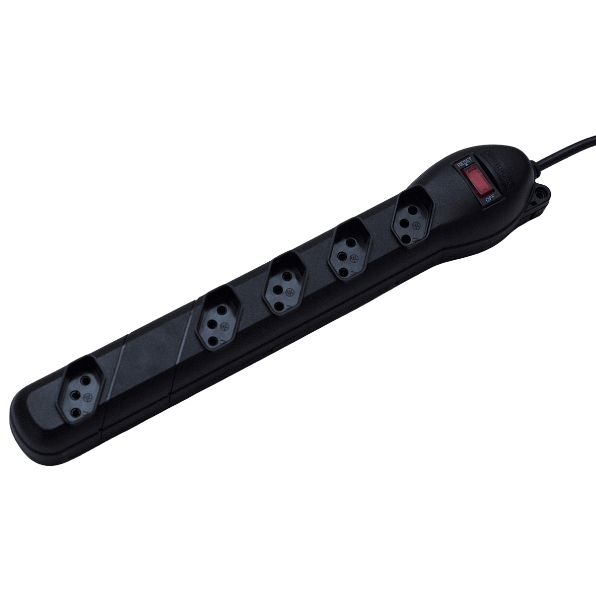 Filtro De Linha Qfl5 Circuit Breaker 5 Tomadas Bivolt Plástico Preto 10A 1,20 Metros - Qualitronix