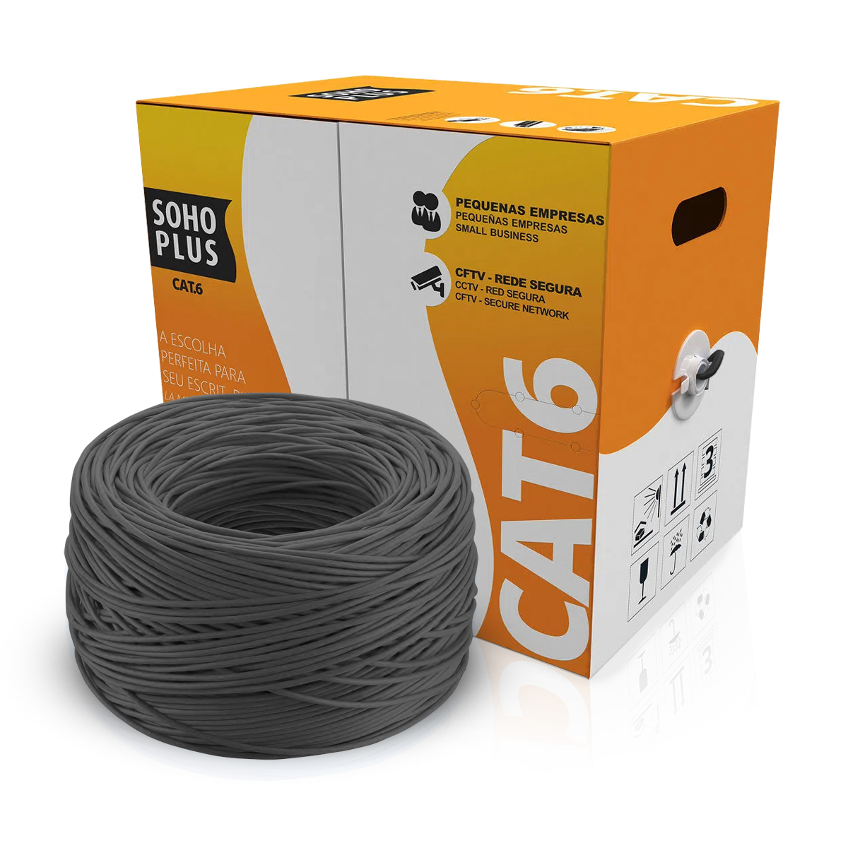 Cabo Rede Cmx U/Utp 4Px24Awg Cat6 Sohoplus 305 Metros Preto - Furukawa