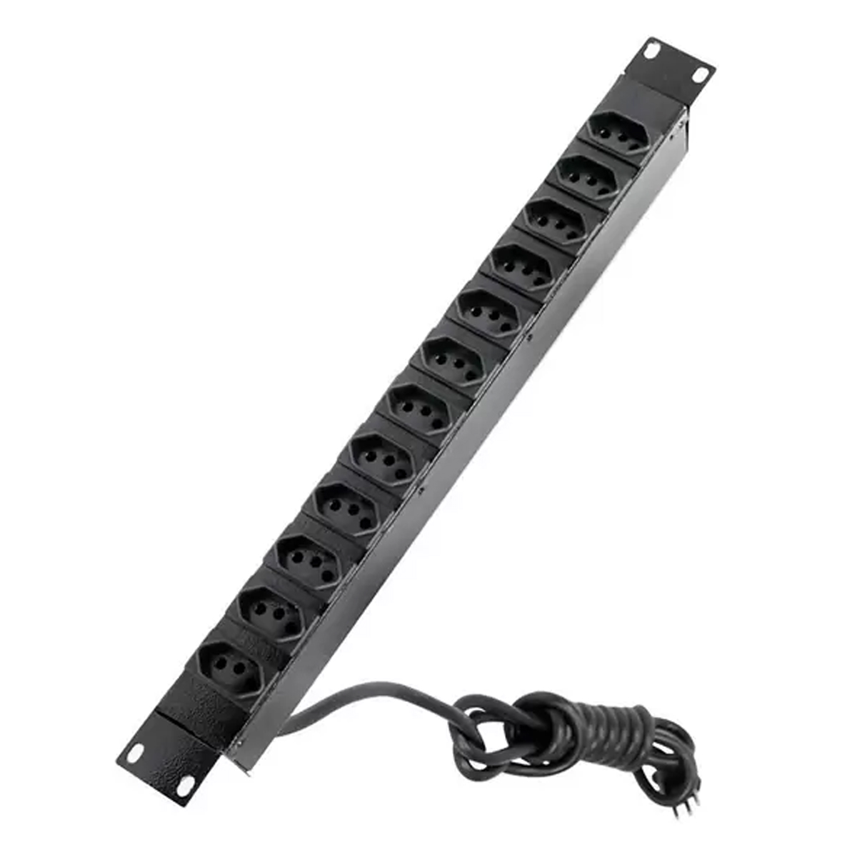 Calha Tomadas Preto 19 Polegadas 12 Tomadas 20A 250V - Wj Moreira