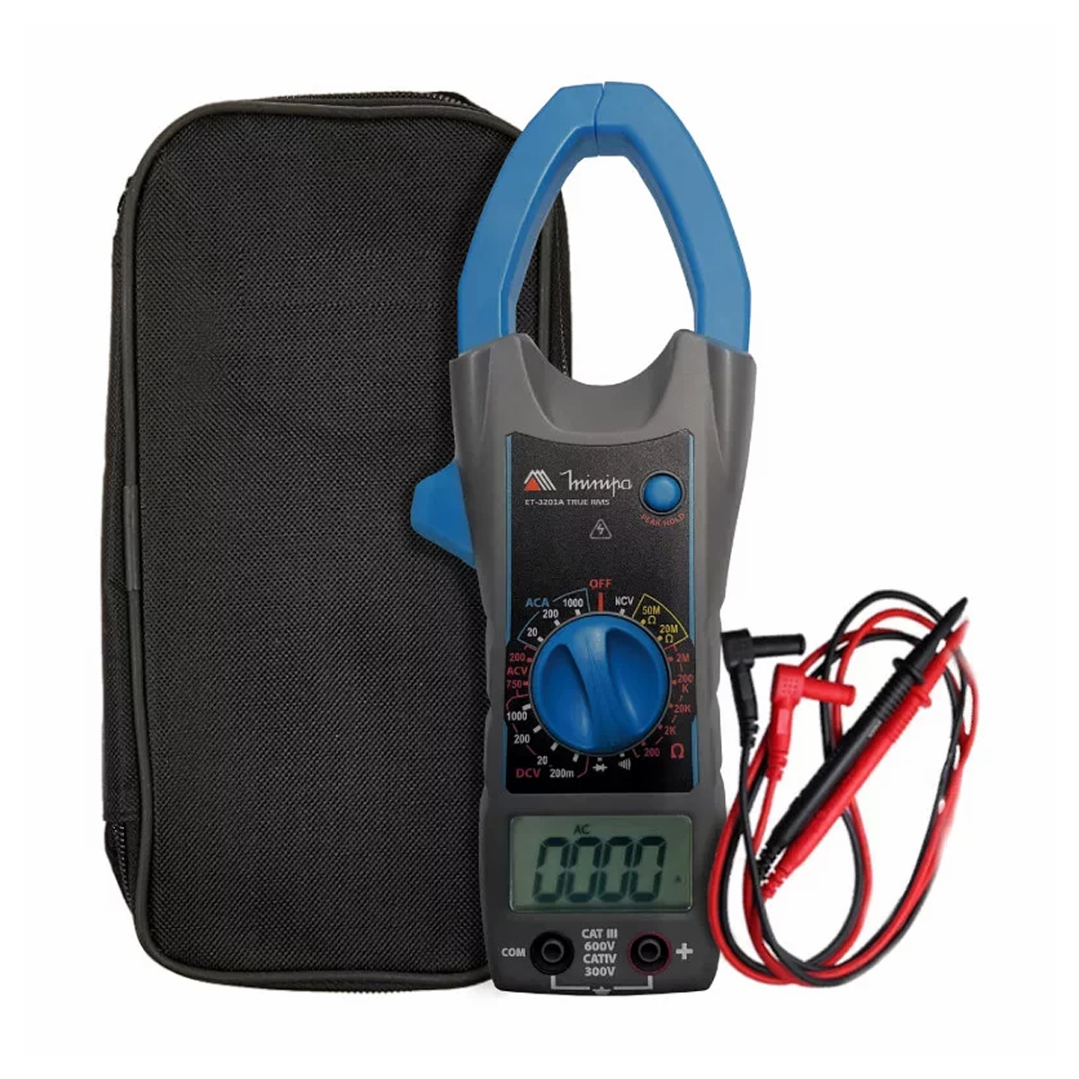 Alicate Amperímetro Digital 1000A Ac/Cat III 600V Cat Iv 300V - Minipa