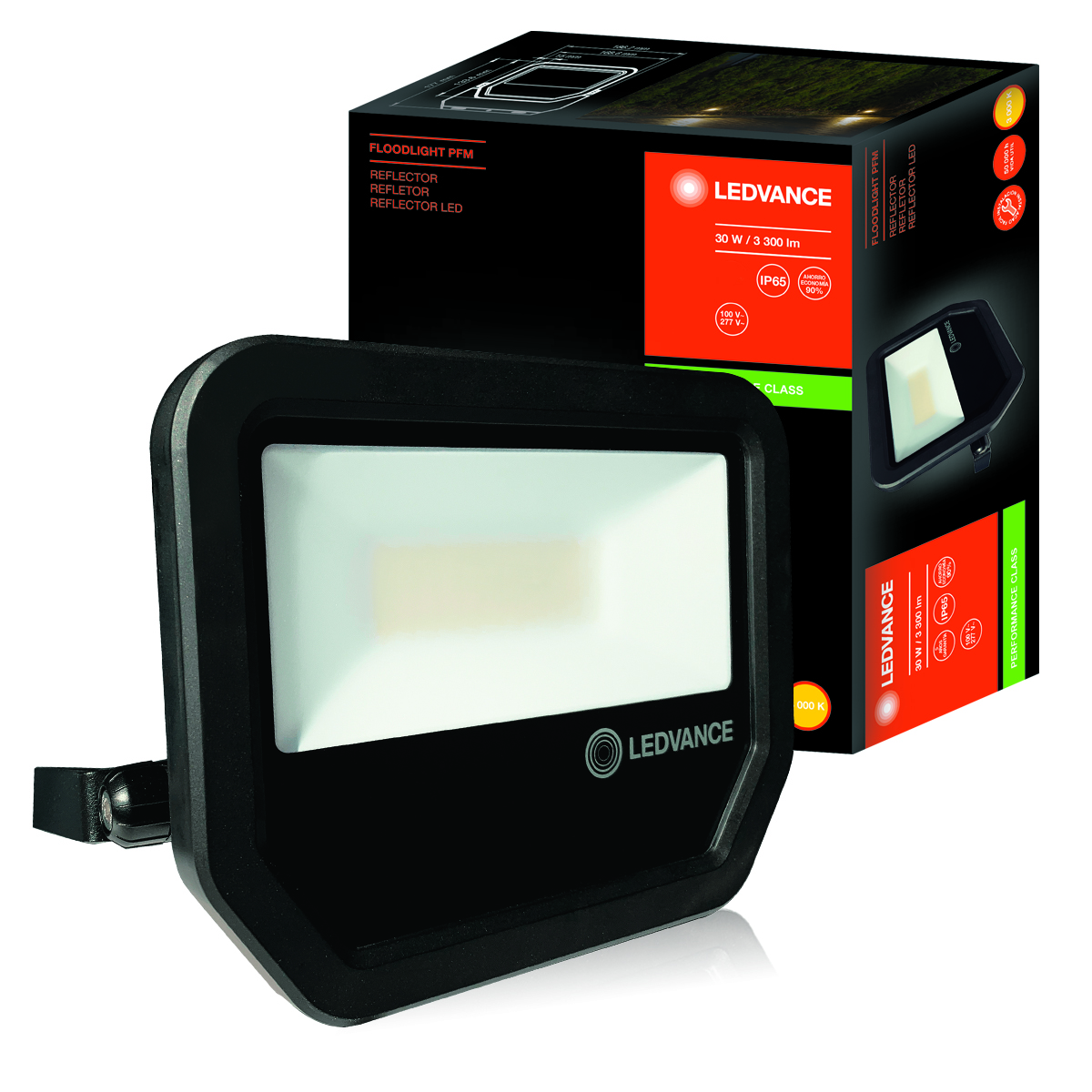 Luminária Refletor Led Retangular 30W Bivolt 3000K Luz Amarela - Osram/Ledvance