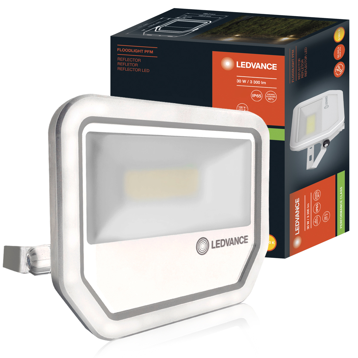 Luminária Refletor Led Retangular 30W Bivolt 3000K Luz Amarela - Osram/Ledvance