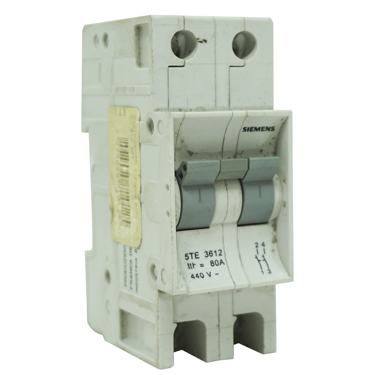 Disjuntor Seccionador Sob Carga Alavanca Bipolar 80A 400V 5TE3612 - Siemens