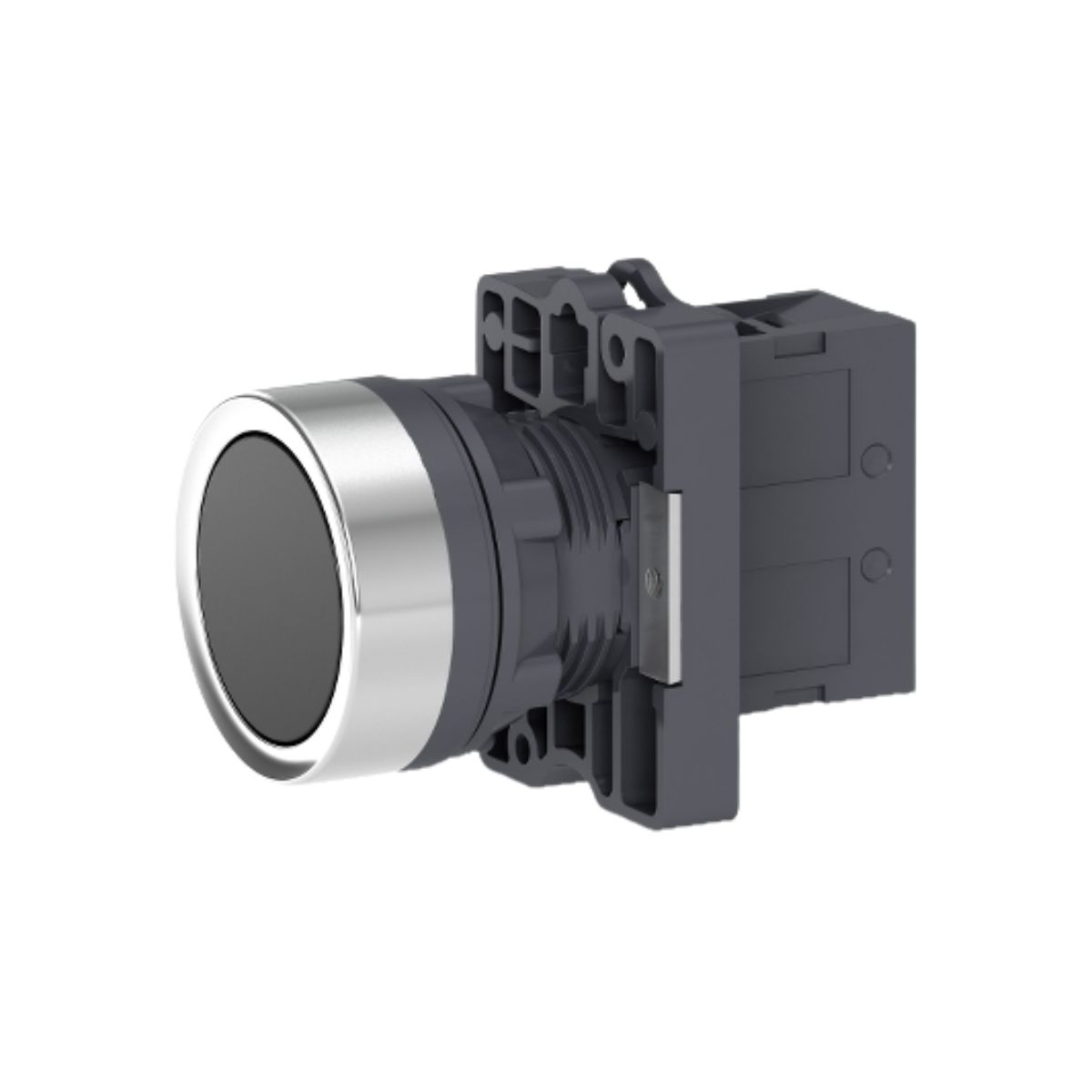 Botão Comando Pulsador Faceado Redondo 22Mm Plástico Preto 2Na - Schneider