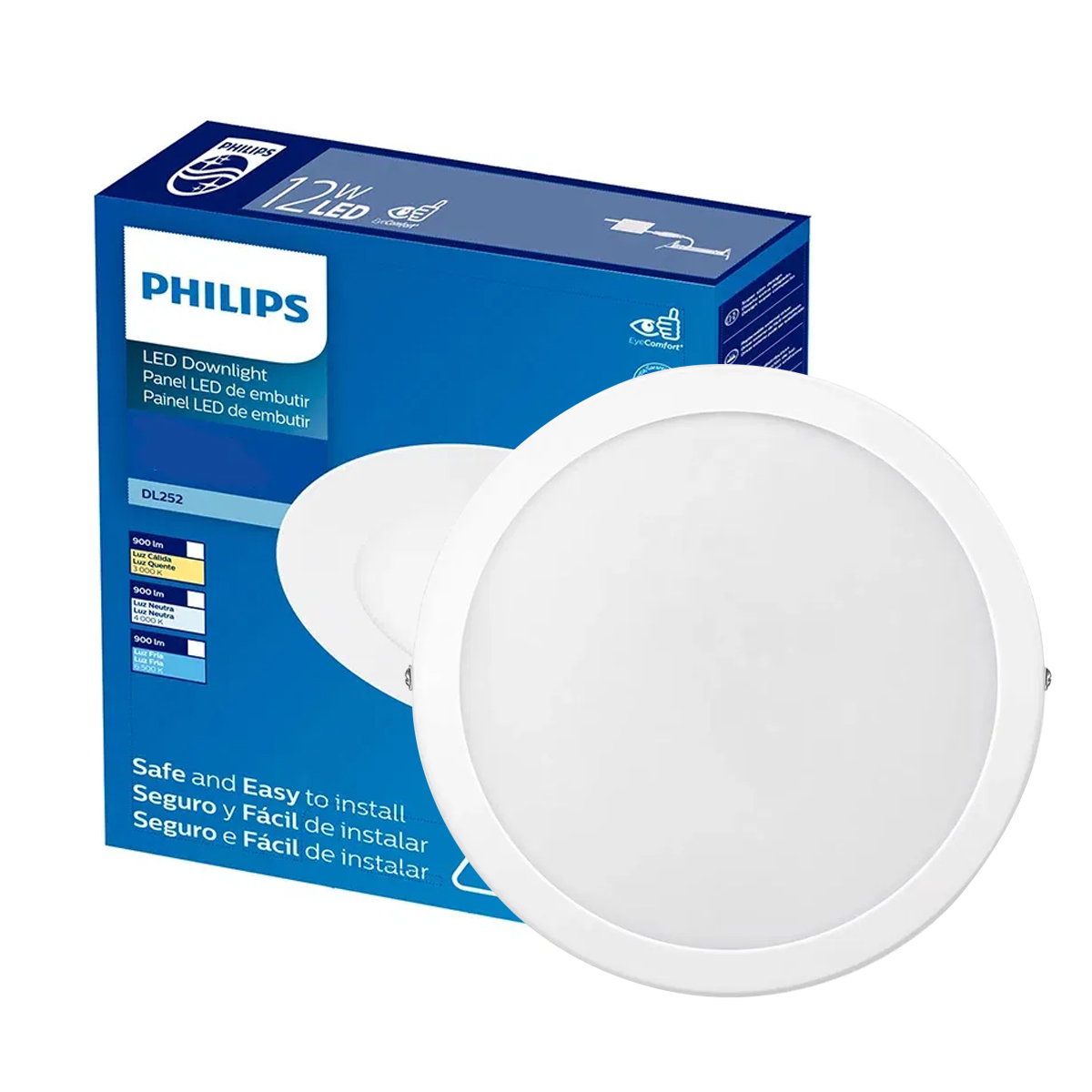 Luminaria Painel Led Embutir Red Bc 6w Bivolt 3000k Branco Q