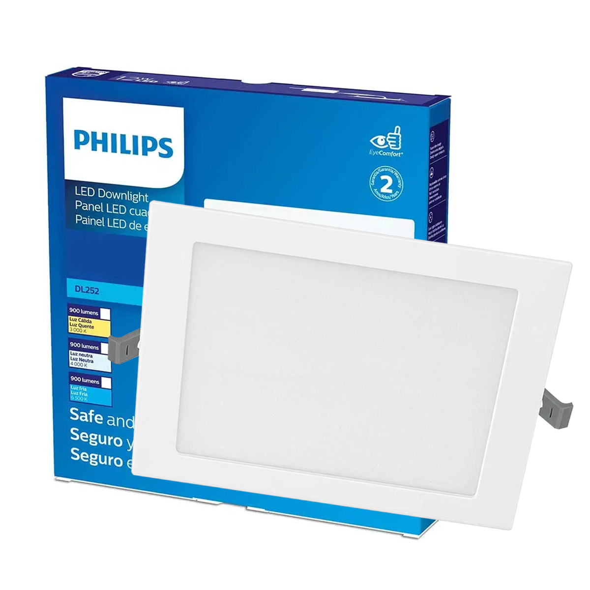 Luminária Painel Led Embutir Quadrado Branco 24W Bivolt Luz Branca 6500K 929002346501 - Philips