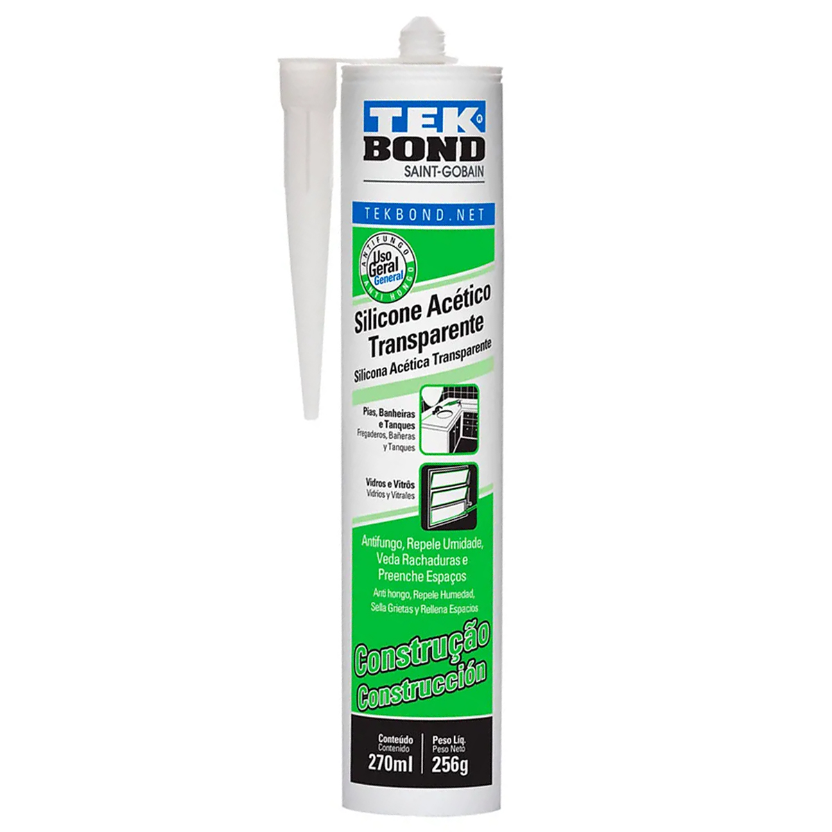 Silicone Acetico 270Ml Incolor - Tek Bond