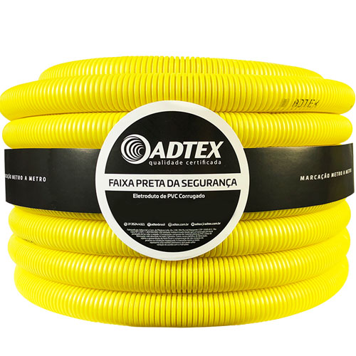 Conduite Flexível Pvc Corrugado 3/4 Dn25mm Amarela Rolo Com 50 Metros - Adtex
