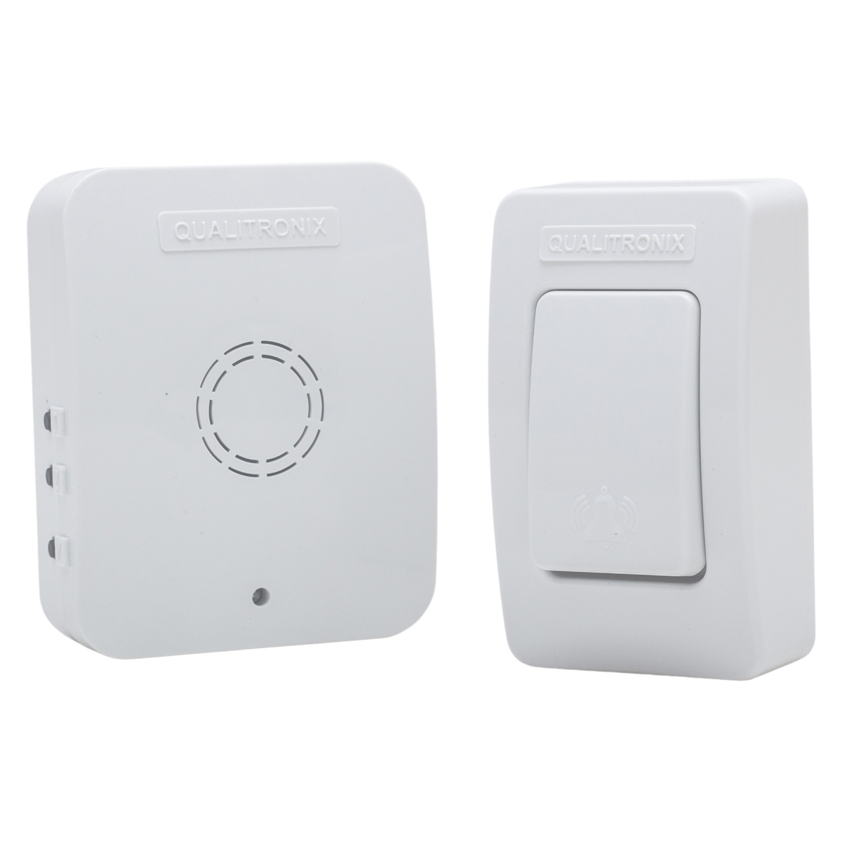 Campainha Sem Fio Alcance 150Mts Branco Bivolt Transmissor/Receptor 52 Toques Musicais - Qualitronix