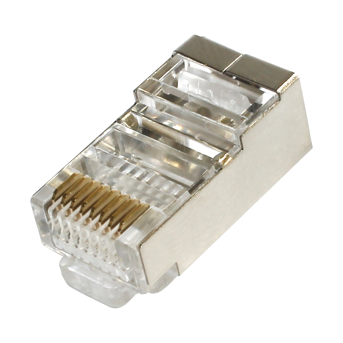 Conector Modular Blindado Rj45 Macho Cat5 8 Vias Transparente - Mega Polo