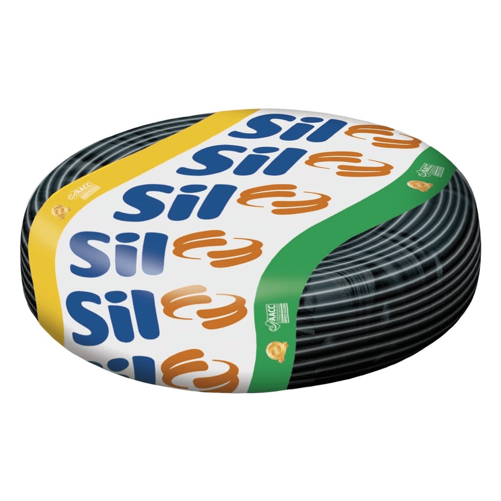 Cabo Flexível 750V PVC 10,00mm Preto 25 Metros - Sil