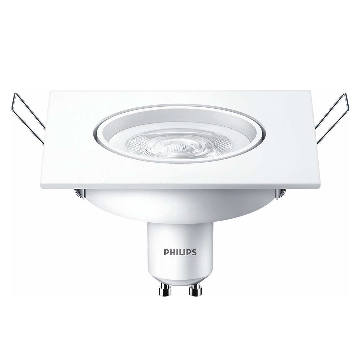 Luminária Spot Led Embutir Quadrada 5W Bivolt 2700K Luz Amarela - Philips