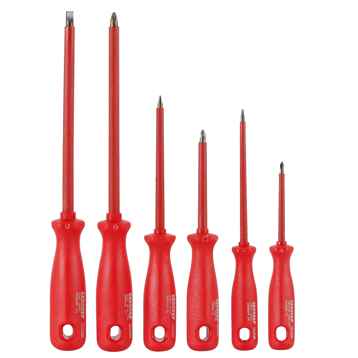 Jogo De Chaves De Fenda Simples E Cruzada Isoladas Nbr9699 Com 6 Unidades - Gedore